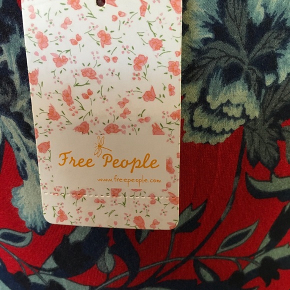 NWT FREE PEOPLE Midnight Garden Red Floral Maxi Dress - Picture 3 of 14